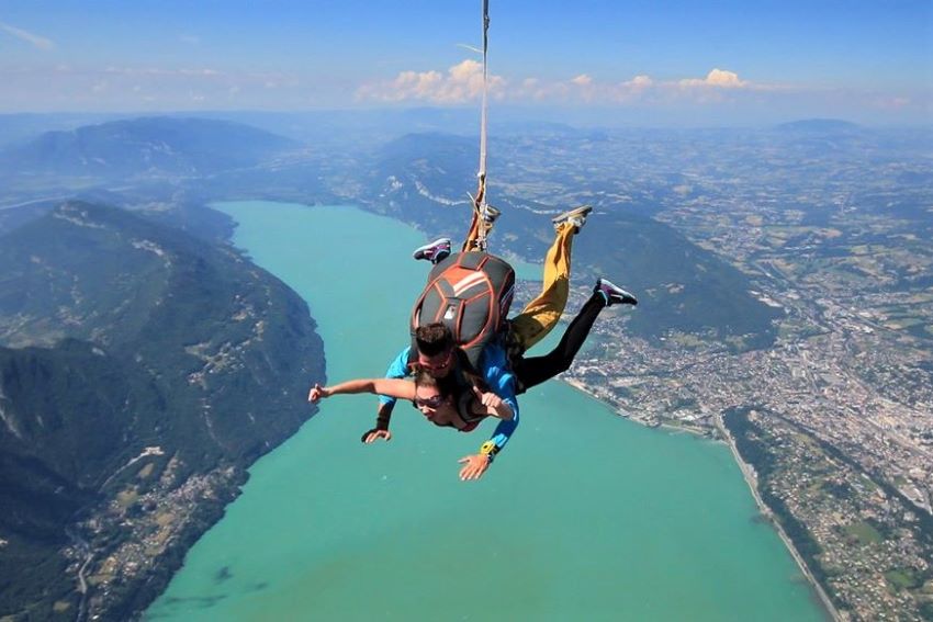 saut en tandem Chambéry - lac du Bourget