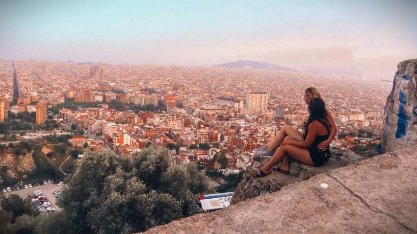 vue panoramique Barcelone depuis les Bunkers del Carmel